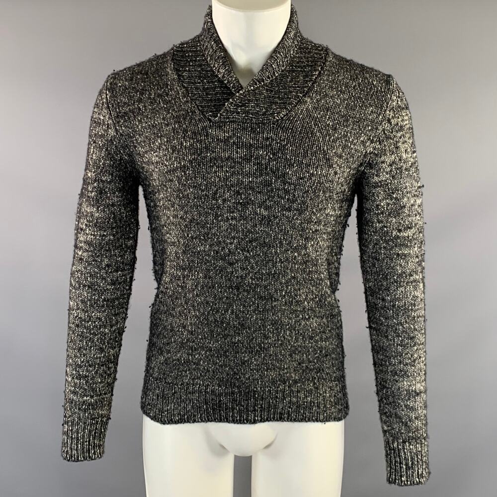 AGNÈS B. Size S Grey Heather Cotton Wool Knit Sweater